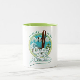 Caneca De Café Em Dois Tons Logotipo Crested Butte Mountain Colorado