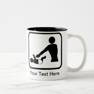 Caneca De Café Em Dois Tons Logotipo customizável da mudança do bebê para u