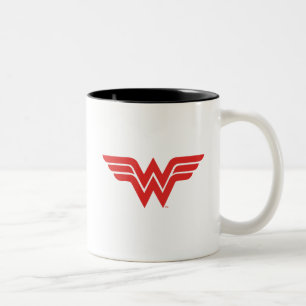 Caneca De Café Em Dois Tons Logotipo da Mulher Maravilha Vermelha
