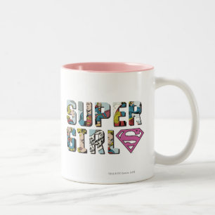 Caneca De Café Em Dois Tons Logotipo de banda desenhada da Supergirl