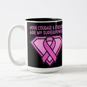 Caneca De Café Em Dois Tons Logotipo de diamante para sensibilização do Cancer