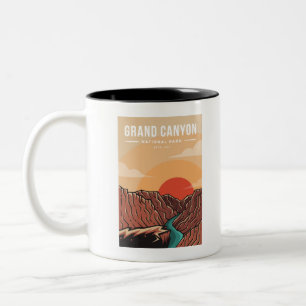 Caneca De Café Em Dois Tons logotipo de emblema do Parque Nacional do Grand Ca