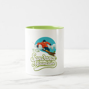 Caneca De Café Em Dois Tons Logotipo de esqui Sundance Mountain