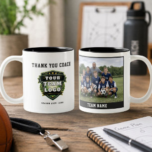 Caneca De Café Em Dois Tons Logotipo de Foto da Equipe de Futebol Obrigado Tre