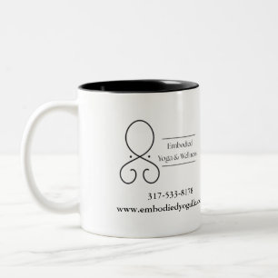 Caneca De Café Em Dois Tons Logotipo de ioga minimalista 11 oz, dois tons