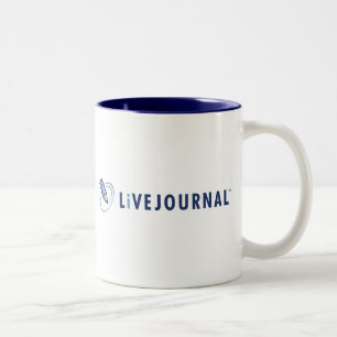 Caneca De Café Em Dois Tons Logotipo de LiveJournal horizontal