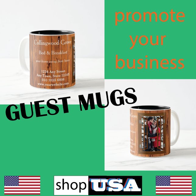 Caneca De Café Em Dois Tons Logotipo de Lodo Personalizado de 🌿 Rustic Bed an (Criador carregado)