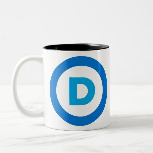 Caneca De Café Em Dois Tons Logótipo democrático