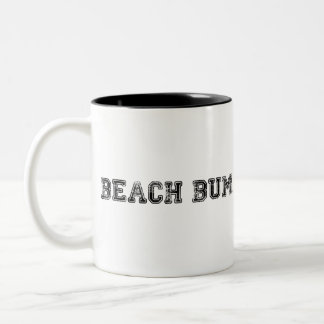 Caneca De Café Em Dois Tons Logotipo desbotado do Beach Bum