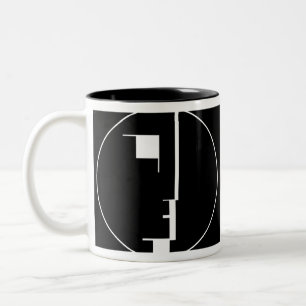 Caneca De Café Em Dois Tons Logotipo do Bauhaus de Oskar Schlemmer