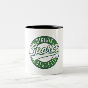 Caneca De Café Em Dois Tons logotipo do Botão atlético esportivo da Nigéria