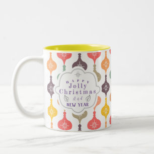 Caneca De Café Em Dois Tons Logotipo do enfeites de natal