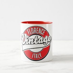 Caneca De Café Em Dois Tons logotipo do estilo florence italy vintage