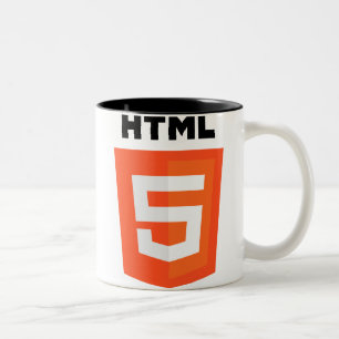 Caneca De Café Em Dois Tons Logotipo do HTML 5