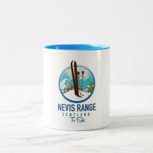 Caneca De Café Em Dois Tons logotipo do Nevis Range escócia Esqui