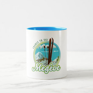 Caneca De Café Em Dois Tons Logotipo do ski da França Megève