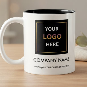 Caneca De Café Em Dois Tons Logotipo Empresarial Personalizado de Duas Cores