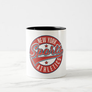 Caneca De Café Em Dois Tons logotipo esportivo atlético de nova york