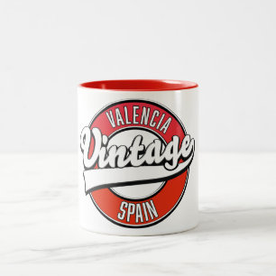Caneca De Café Em Dois Tons logotipo estilo retrô valência espanha