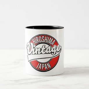 Caneca De Café Em Dois Tons Logotipo estilo vintage Hiroshima Japão