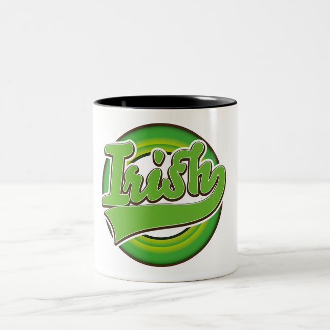 Caneca De Café Em Dois Tons Logotipo irlandês. (Centro)