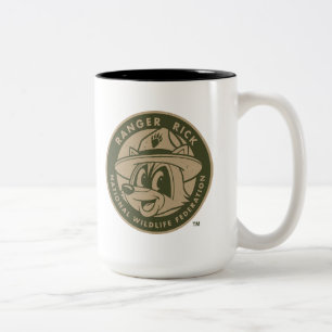 Caneca De Café Em Dois Tons Logotipo Khaki do rick da guarda florestal do rick