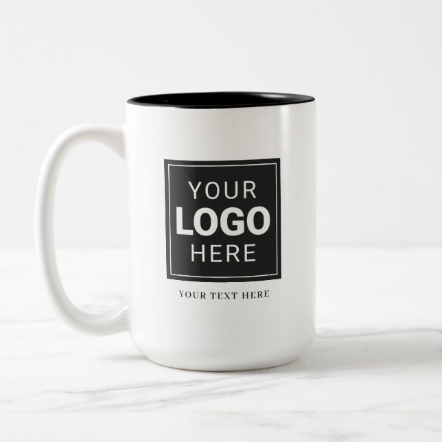 Caneca De Café Em Dois Tons Logotipo Personalizado (Esquerda)