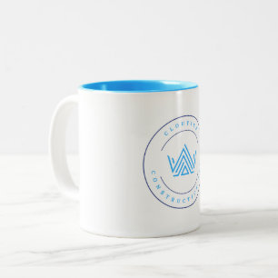 Caneca De Café Em Dois Tons Logotipo Personalizado de Construção Cloutier