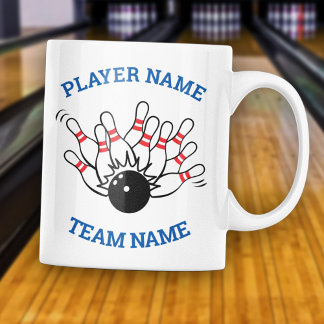 Caneca De Café Em Dois Tons Logotipo Personalizado de Equipe de Boliche com No