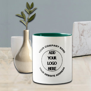 Caneca De Café Em Dois Tons Logotipo Personalizado de Negócios