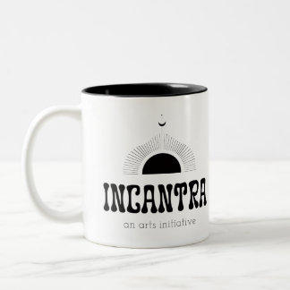 Caneca De Café Em Dois Tons logotipo primário incantra (luz-no-escuro)