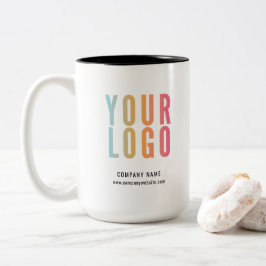 Caneca De Café Em Dois Tons Logotipo Promocional Empresarial