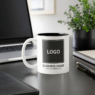 Caneca De Café Em Dois Tons Logotipo Promocional Empresarial Personalizado