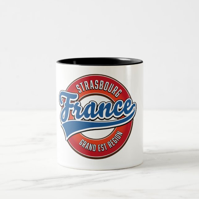 Caneca De Café Em Dois Tons logotipo retrô da região de Grand Est de Estrasbur (Centro)