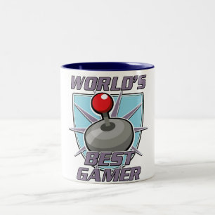 Caneca De Café Em Dois Tons Logotipo retrô do melhor jogador do mundo