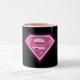 Caneca De Café Em Dois Tons Logotipo rosa da Supergirl