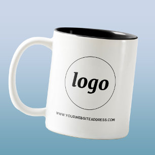 Caneca De Café Em Dois Tons Logotipo simples e Promocional de texto para empre