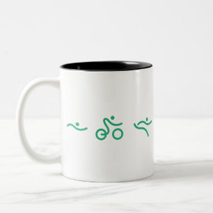 Caneca De Café Em Dois Tons Logotipo verde do Triathlon