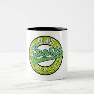 Caneca De Café Em Dois Tons logotipo vintage esportivo atlético da Irlanda
