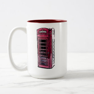 Caneca De Café Em Dois Tons London Red Telephone Booth Iconic Viagem britânico
