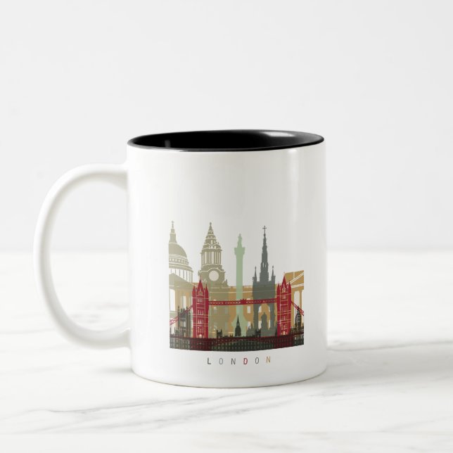 Caneca De Café Em Dois Tons London skyline poster (Esquerda)