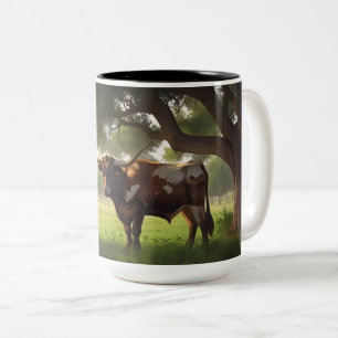 Caneca De Café Em Dois Tons Longhorn Mug