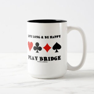 Caneca De Café Em Dois Tons Longo vivo & seja ponte feliz do jogo (quatro