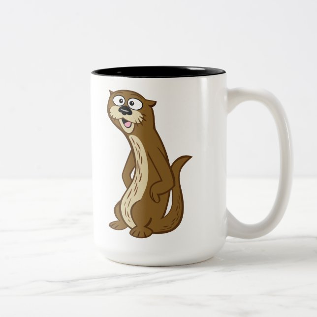 Caneca De Café Em Dois Tons Lontra do rick | Reggie da guarda florestal (Direita)