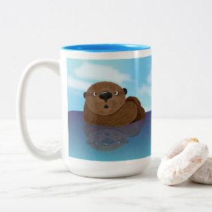 Caneca De Café Em Dois Tons Lontra-LY adorável!