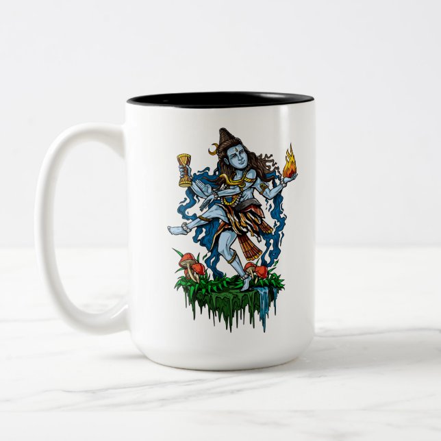Caneca De Café Em Dois Tons Lord Shiva Nataraja Dançando Hindu Deus (Esquerda)