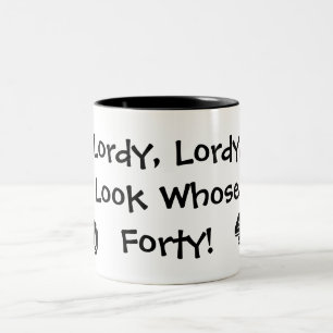 Caneca De Café Em Dois Tons Lordy, Lordy, olhar cujos 40