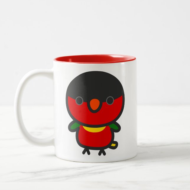 Caneca De Café Em Dois Tons Lório-de-colar-amarelo (Esquerda)