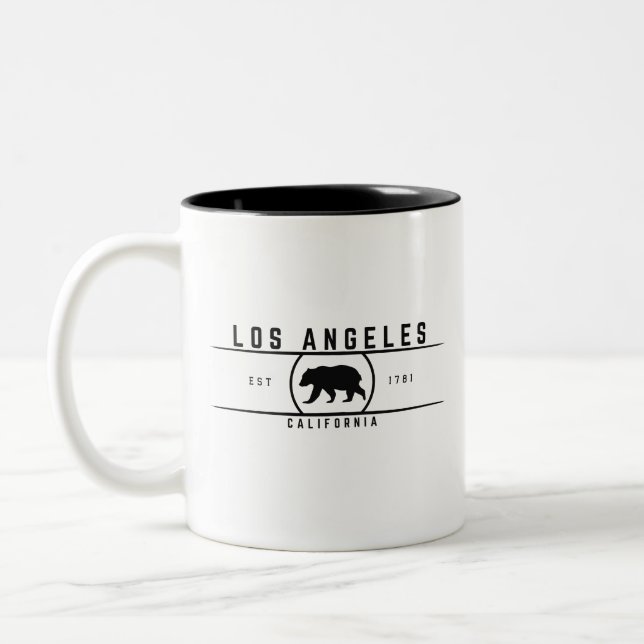 Caneca De Café Em Dois Tons Los Angeles California (Esquerda)
