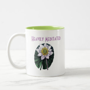 Caneca De Café Em Dois Tons Lótus Engraçado Profundamente Meditado